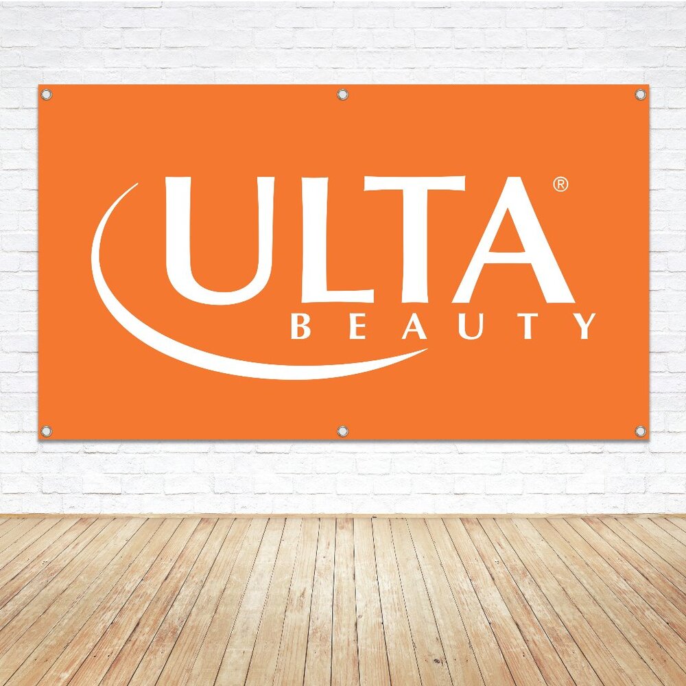 Large ULTA BEAUTY Vinyl Banner 3'x5' Orange Sign Cosmetics Store Salon Display